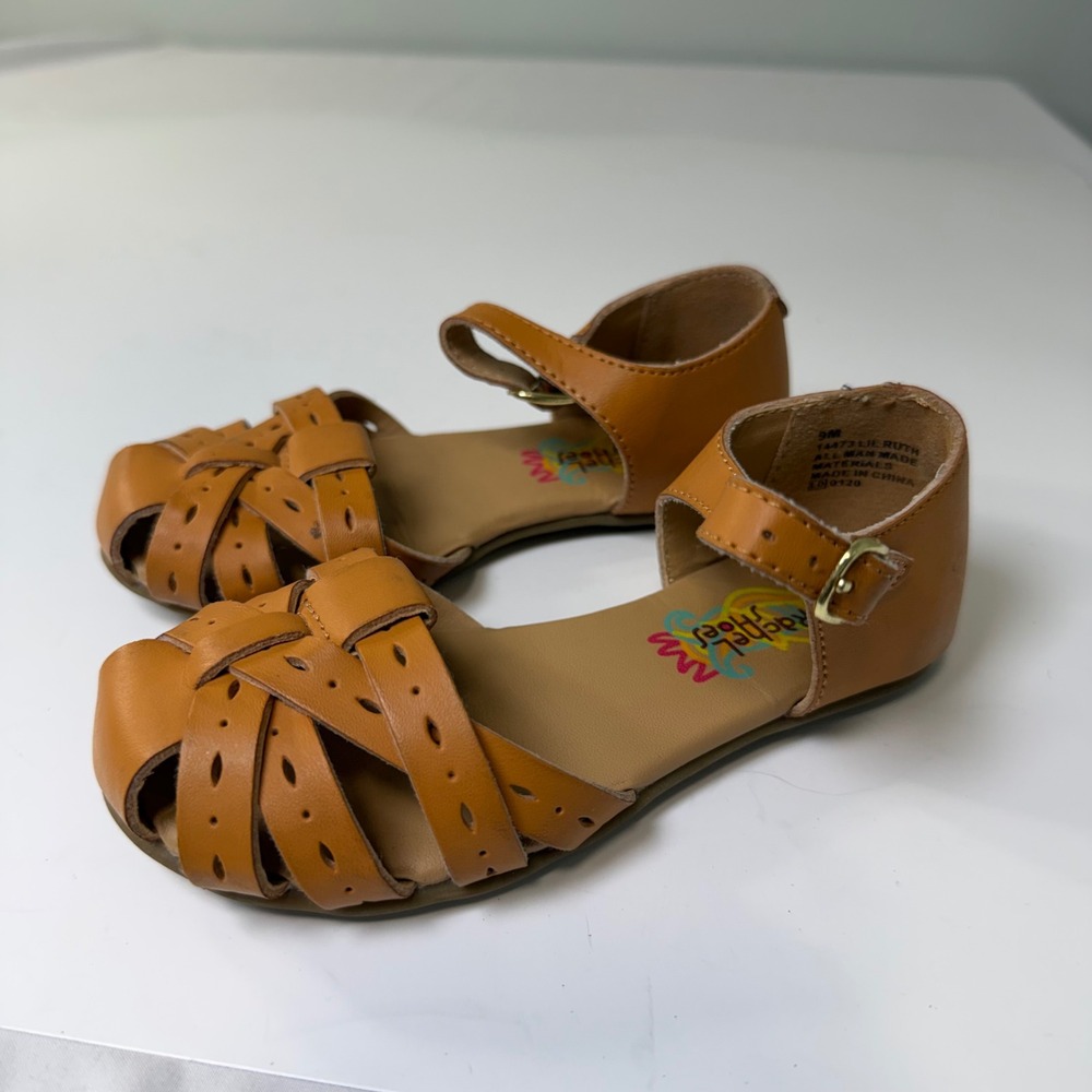 Rachel Shoes Lil Ruth Tan Brown Fisherman Sandals Toddler Girls Size 9M 14473